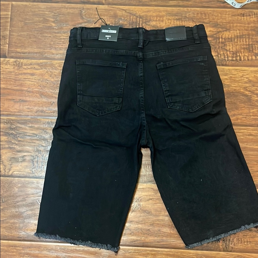 Distressed Black Denim Shorts - Picture 5 of 5